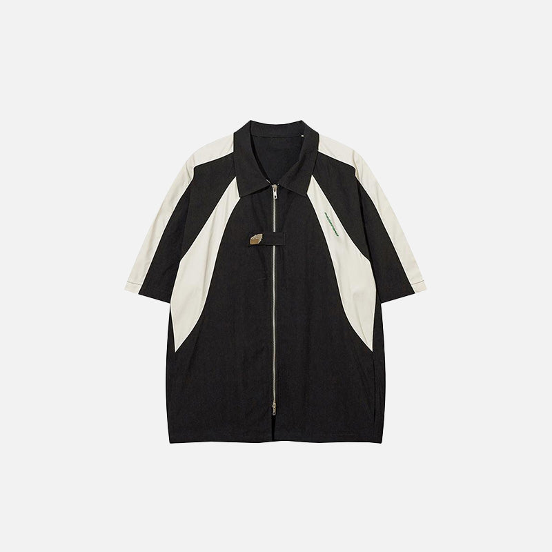 Splicing Color Oversized Shirt