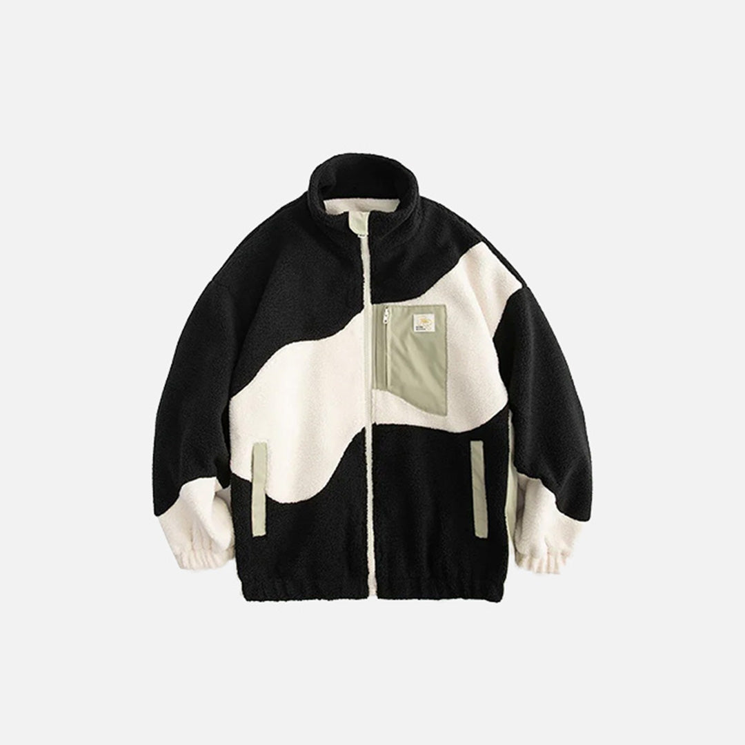 Furry Fleece Patchwork Jacket
