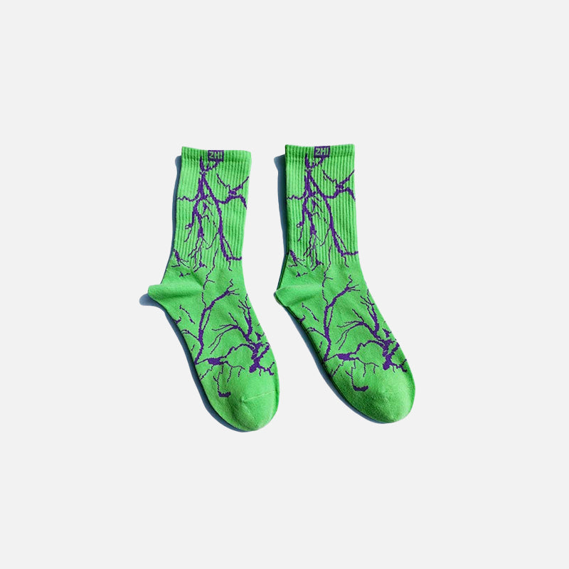 Lightning Printed Socks