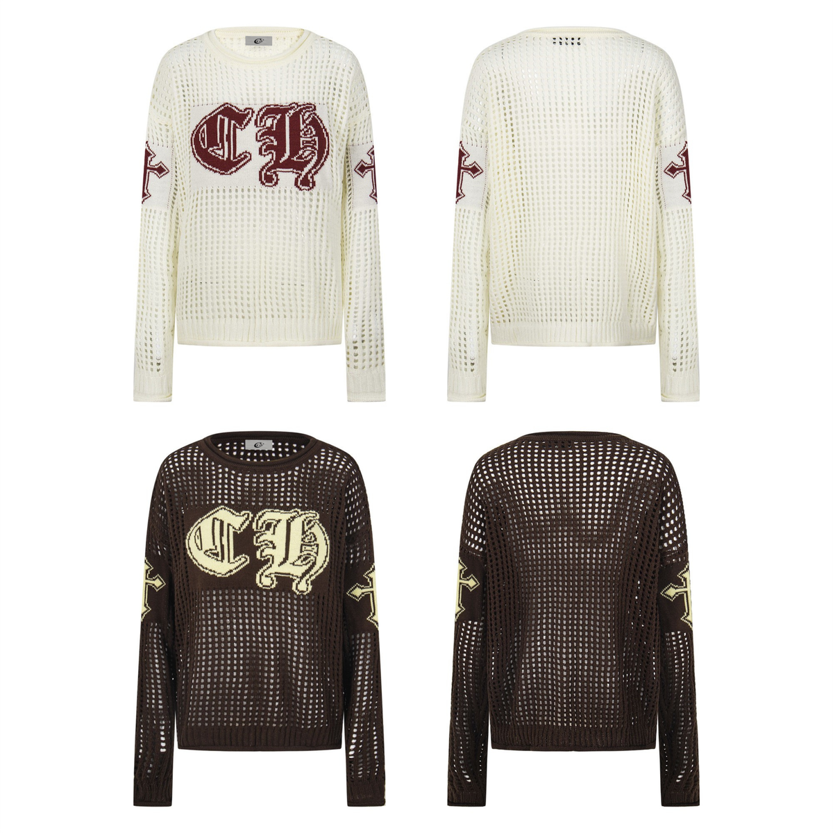 Madxmarx Hollow Knit Crewneck Sweater