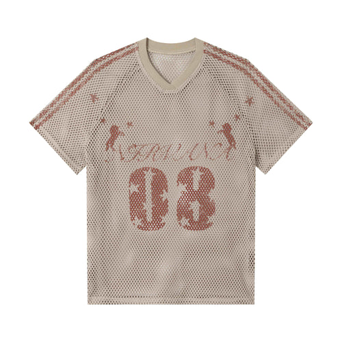 Madxmarx Mesh Football Tee - M / Brown