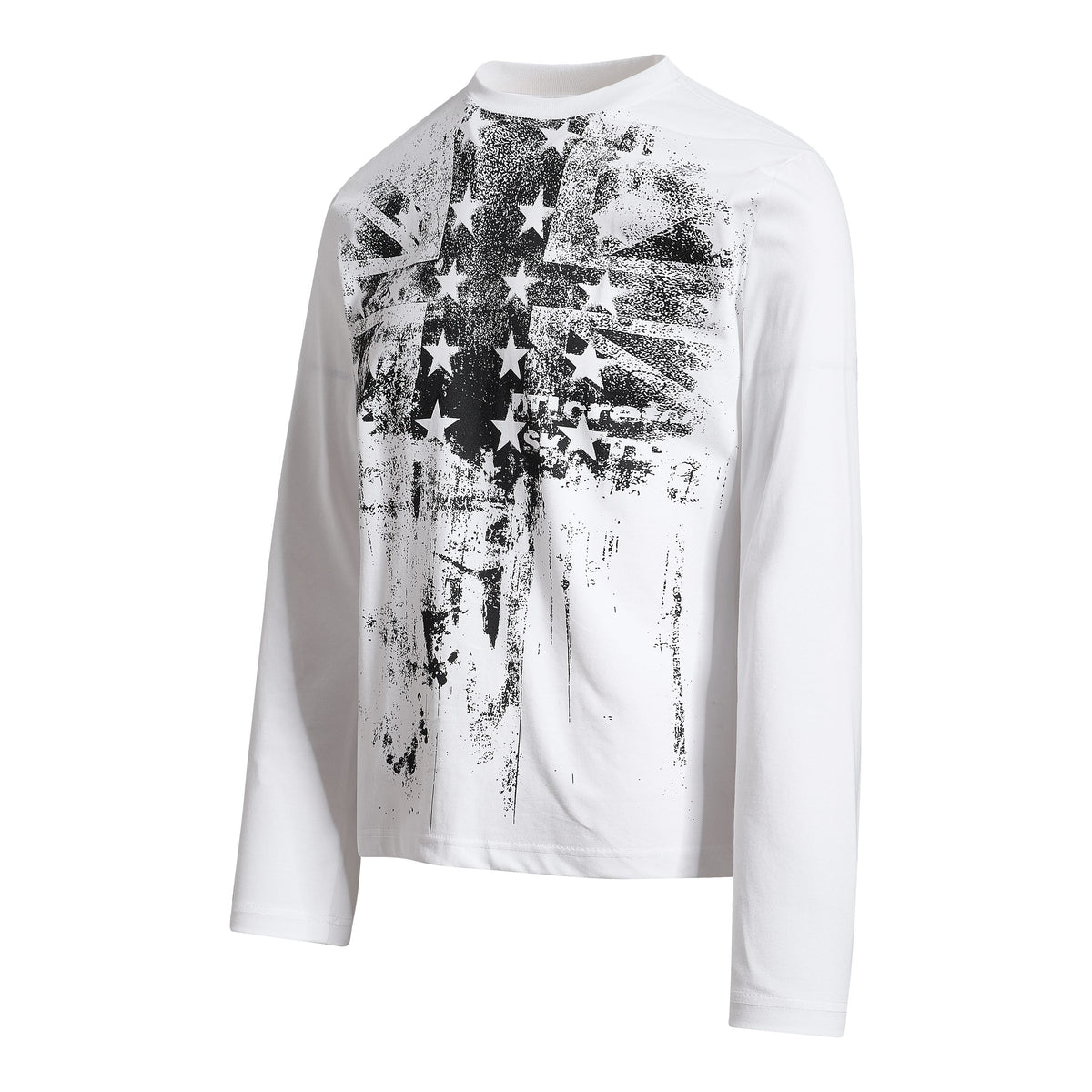 Madxmarx Distressed Star Graphic Long Sleeve Tee