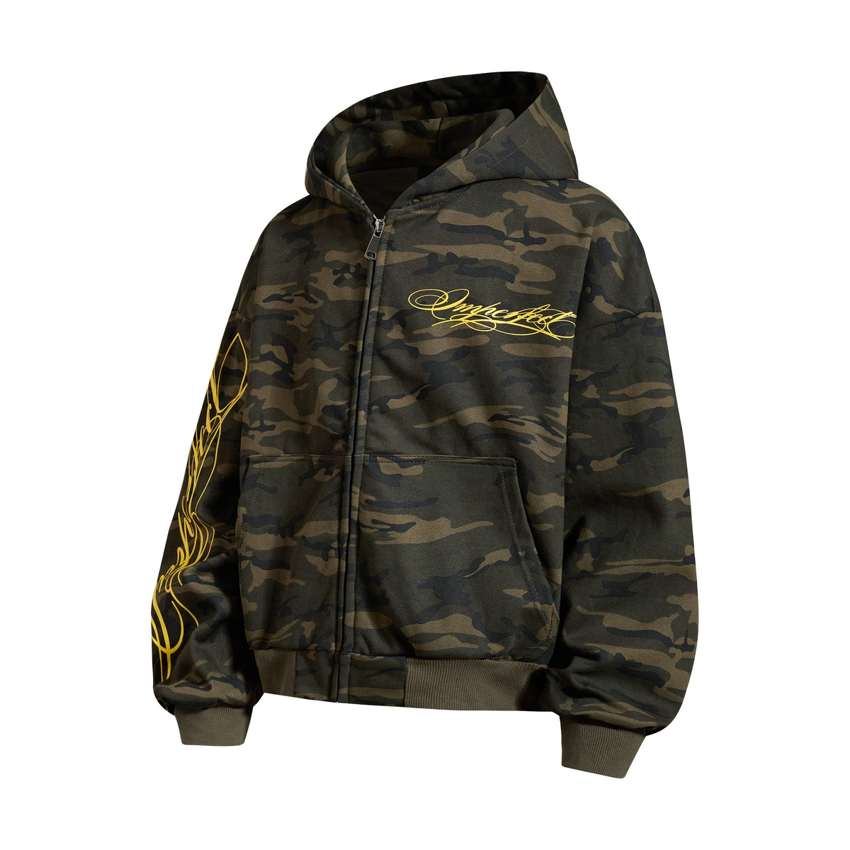 Madxmarx Script Sleeve Zip-Up Hoodie