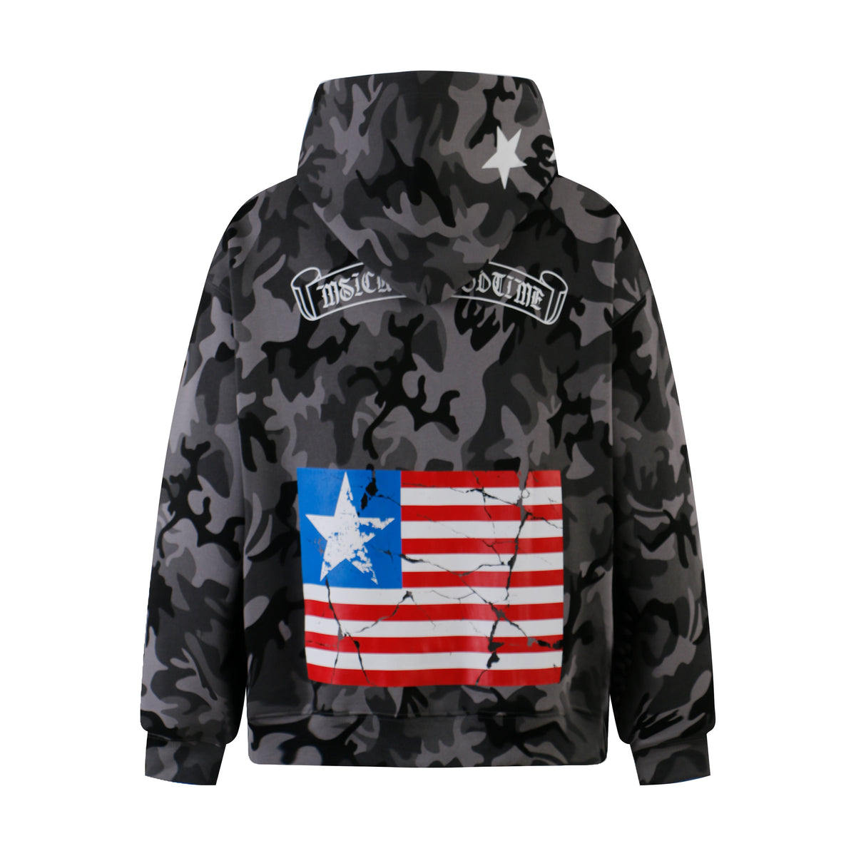 Madxmarx Camo Flag Zip-Up Hoodie