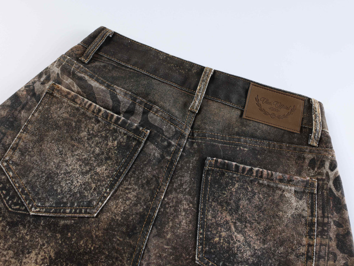 Madxmarx “Jeans tipo globo con estampado salvaje”