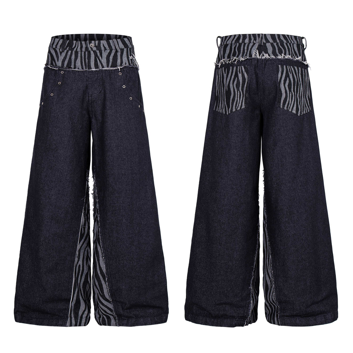 Madxmarx Layered Zebra Wide-Leg Jeans