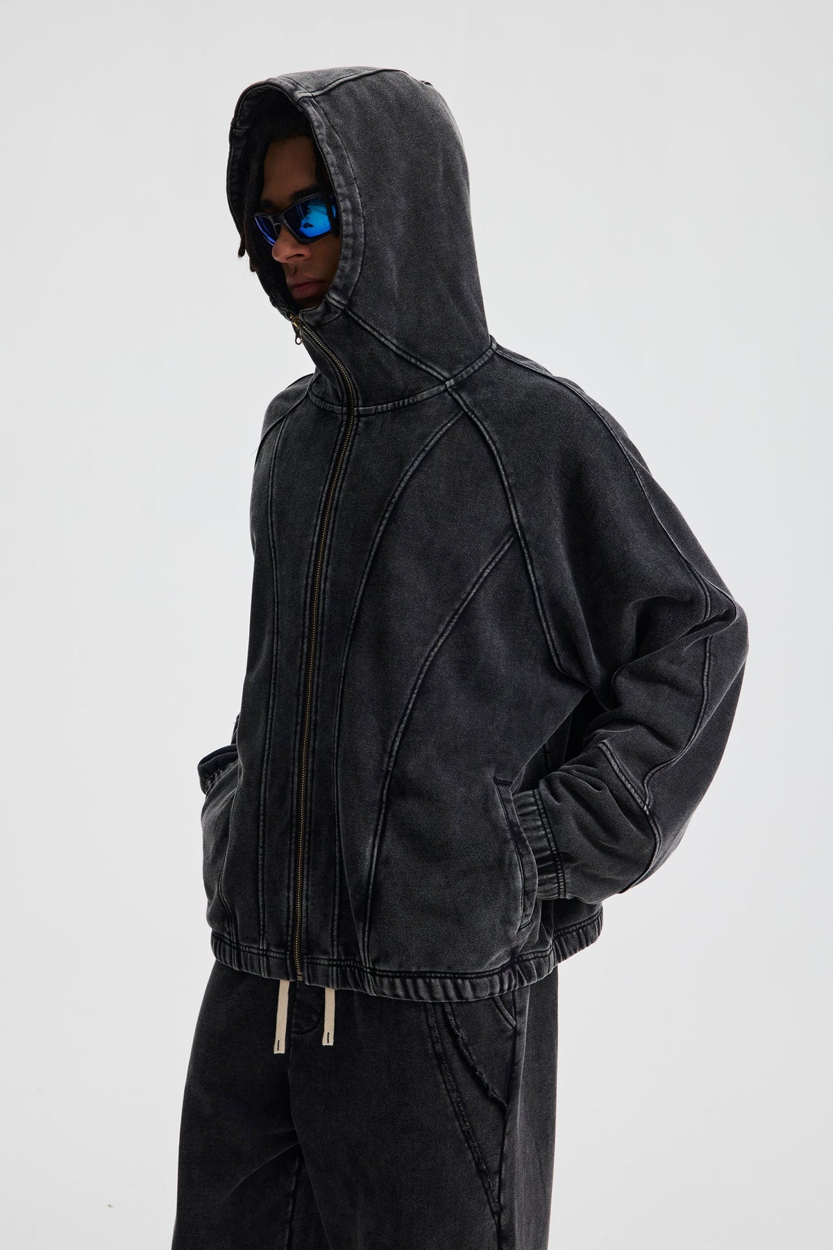 Madxmarx Curved-Seam Full-Zip Hoodie