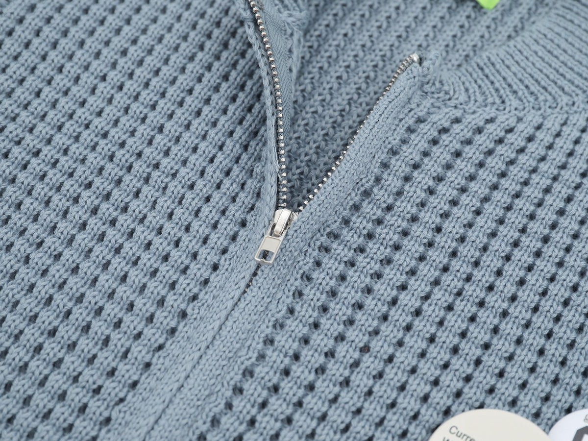 Madxmarx Waffle Texture Badge Zip Jacket