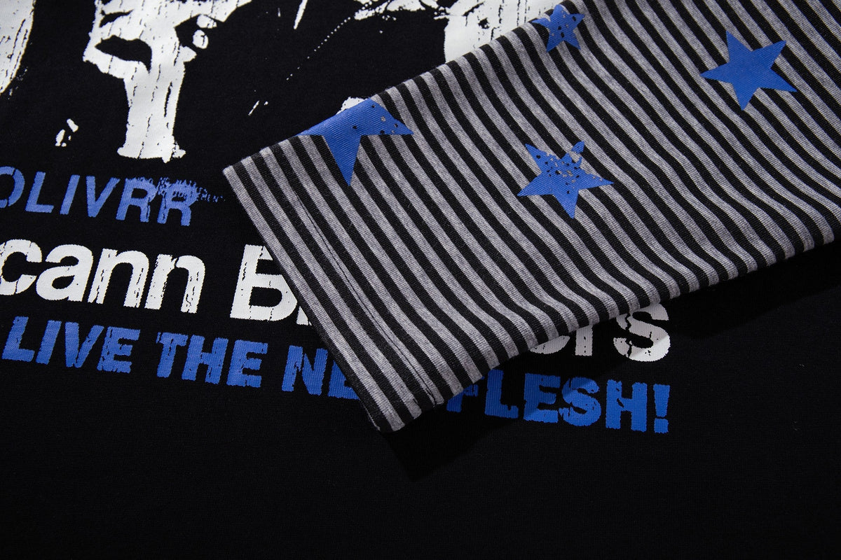 Madxmarx Layered Star Graphic Long Sleeve Tee