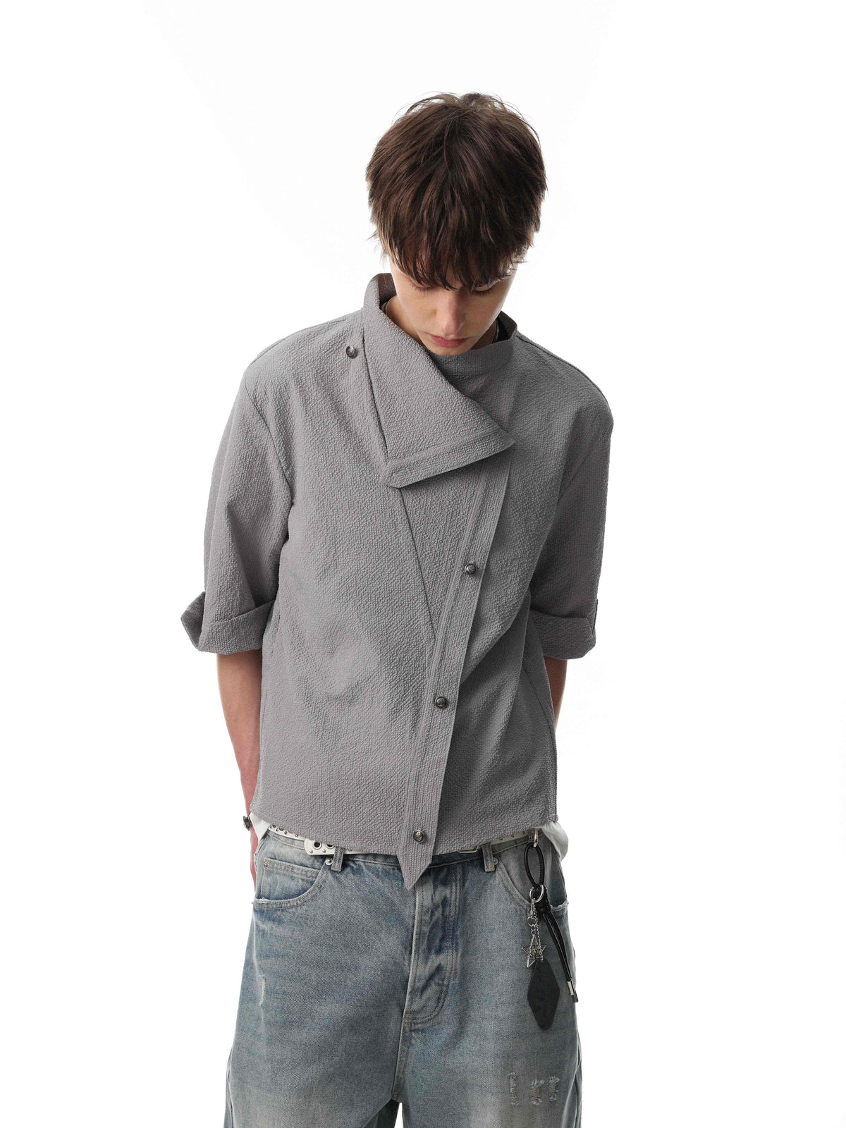 Madxmarx “Asymmetrical Stand-Collar Shirt”