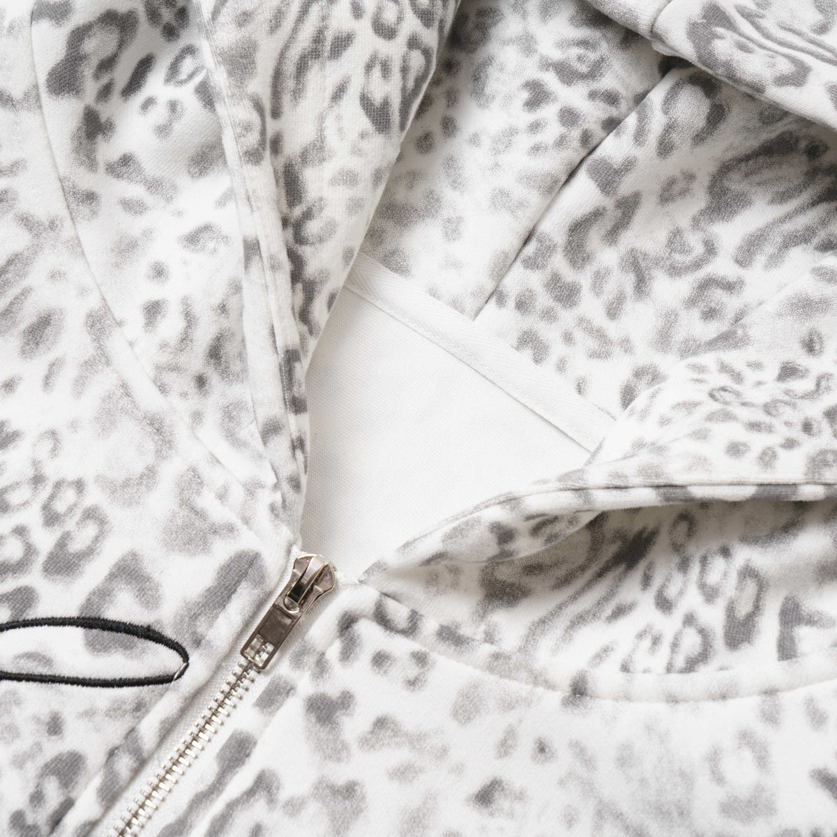 Madxmarx Leopard Print Zip-Up Hoodie