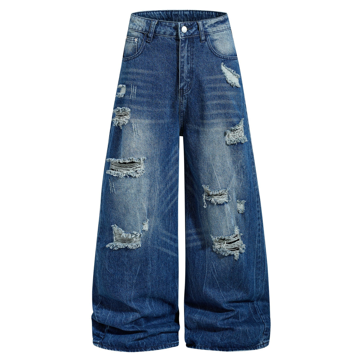 Madxmarx Distressed Wide-Leg Denim Jeans