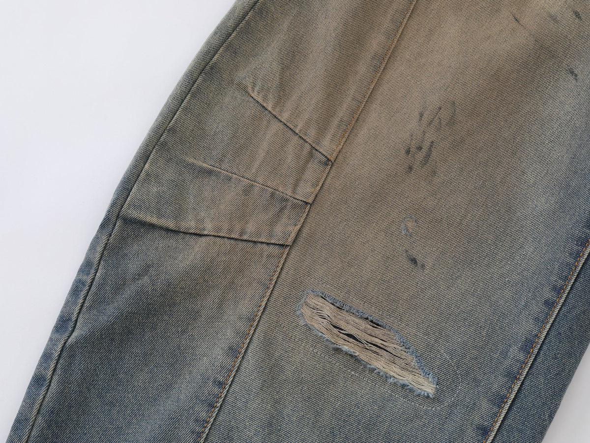 Pantalon en jean incurvé effet vieilli Madxmarx