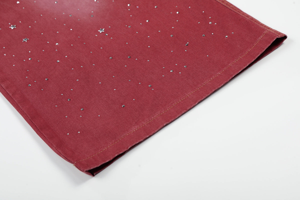 Madxmarx „Vintage Red Splatter Wide-Leg Pants“