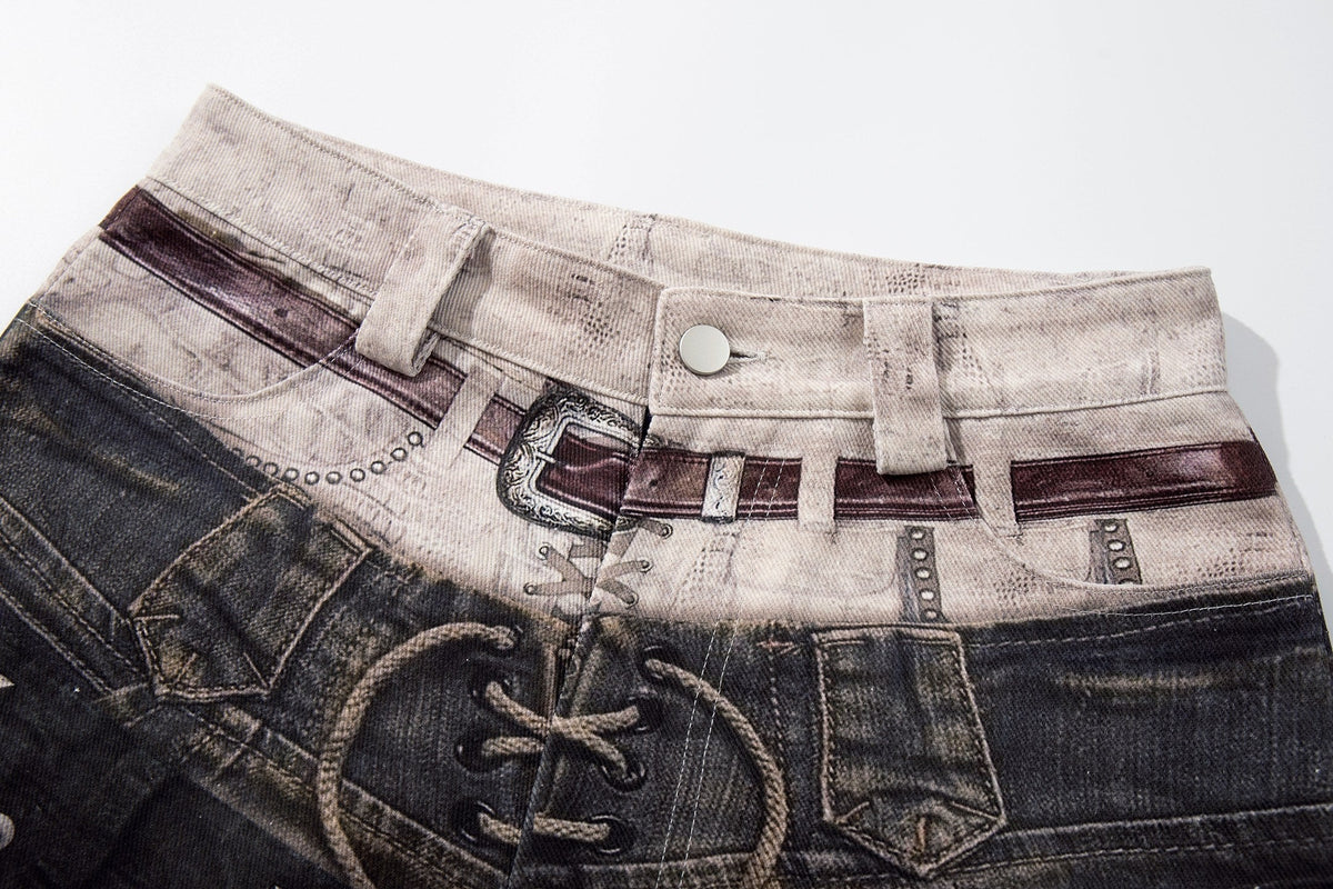 Madxmarx „Layered Distress Patch Denim Pants“