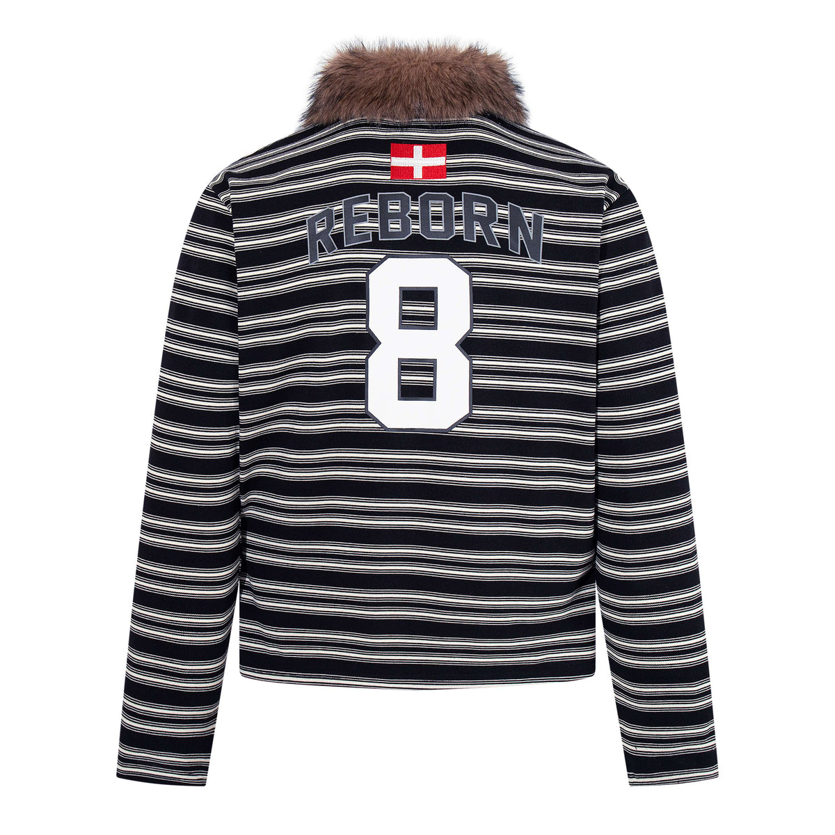 Madxmarx Fur Collar Rugby Polo