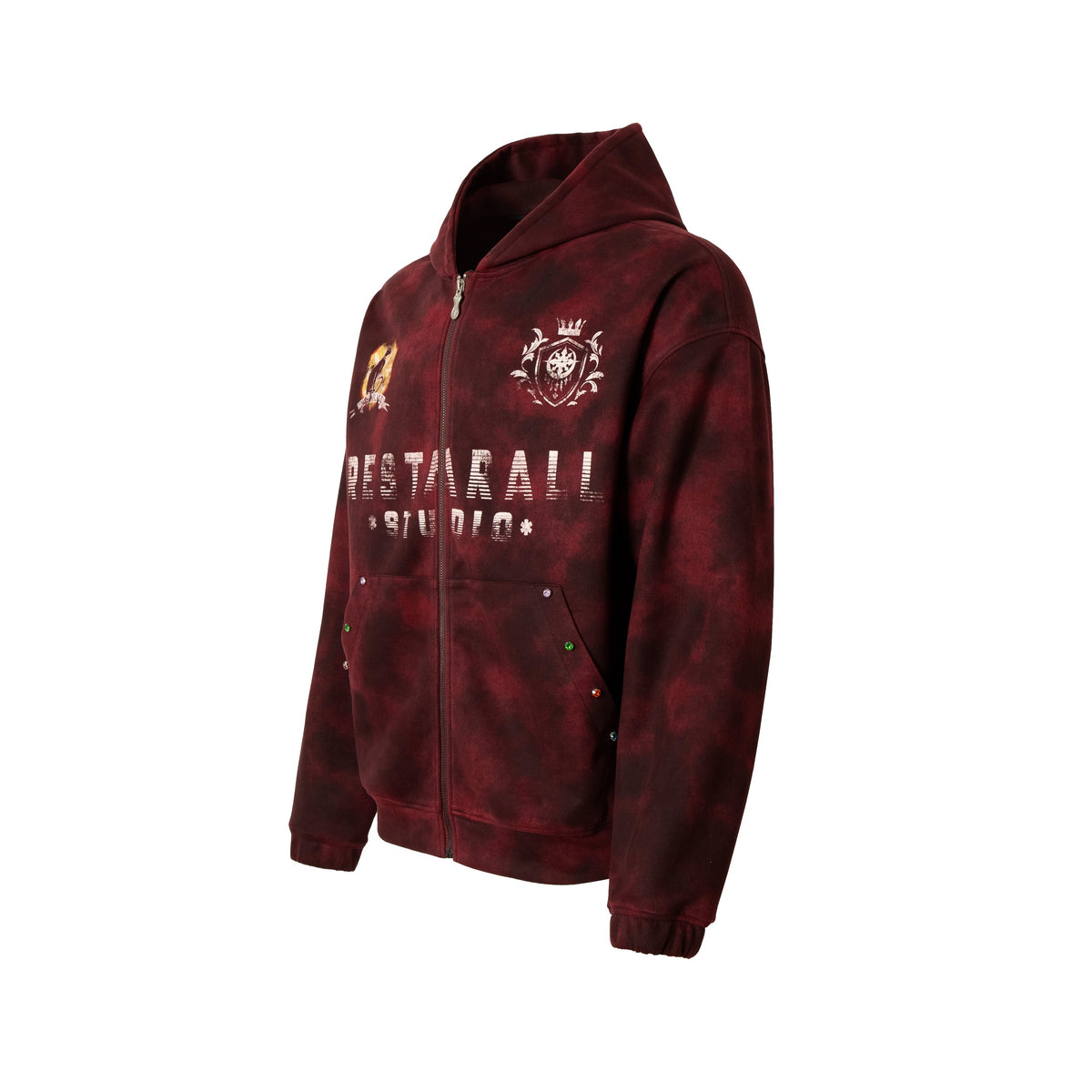Madxmarx Burnout Effect Zip Hoodie