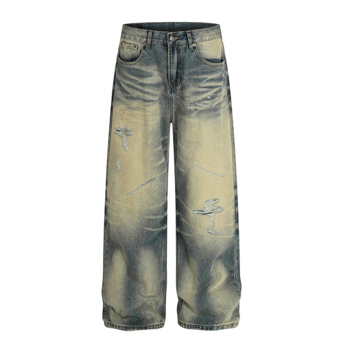 Jeans desgastados con lavado vintage de Madxmarx - XS / Azul