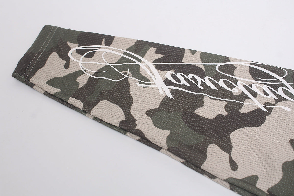 Madxmarx Camo Sleeve Waffle Long Sleeve