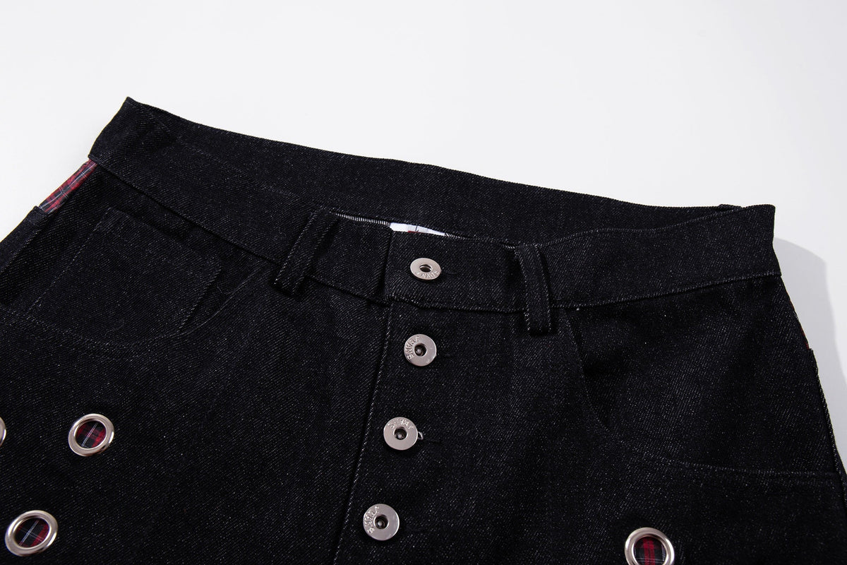 Madxmarx Eyelet Wide-Leg Jeans