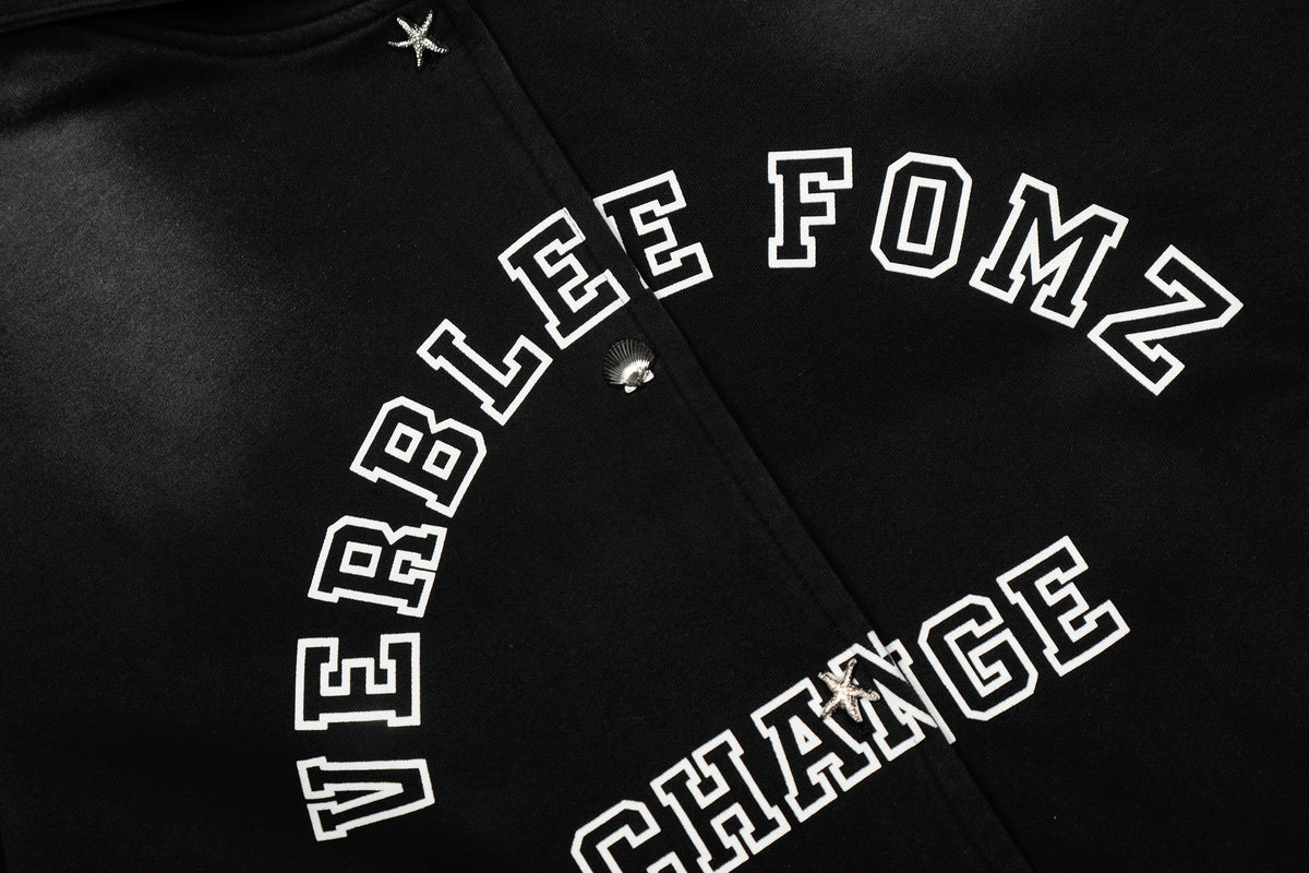 Madxmarx “Change” Spray-Fade Varsity Hoodie Jacket