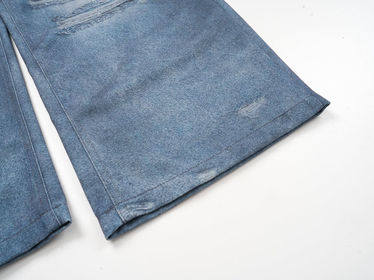 Pantalon en jean trompe-l'œil multicouche Madxmarx