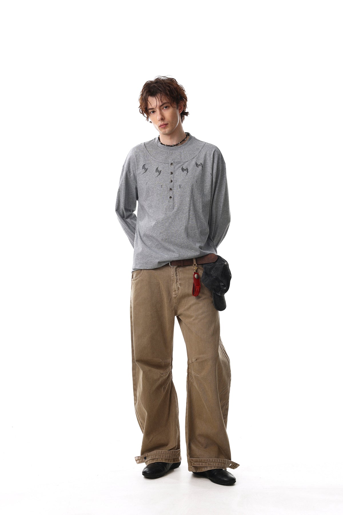 Madxmarx Graphic Henley Long Sleeve Tee