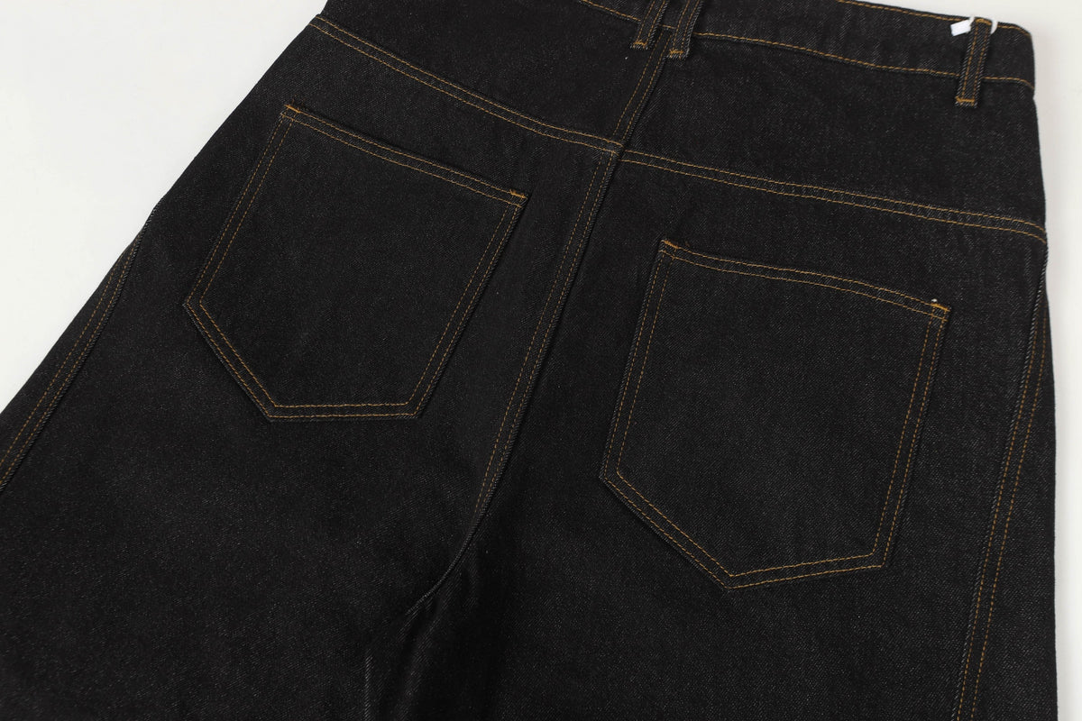 Pantalon large en jean à boutons asymétriques Madxmarx