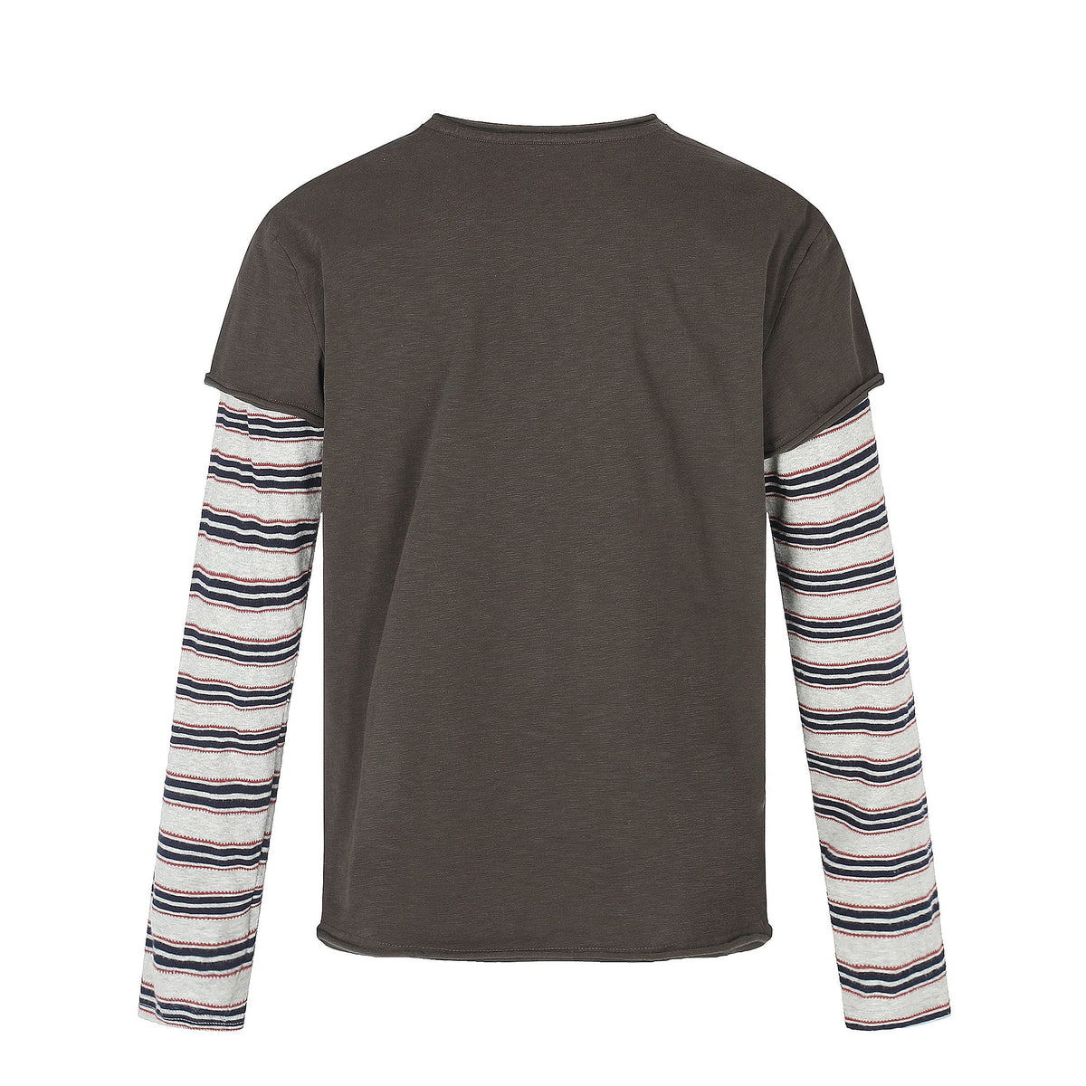 Madxmarx Layered Striped Graphic Long Sleeve Tee