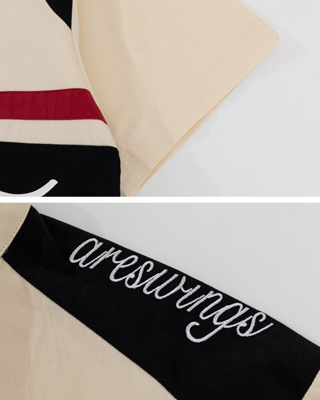 Camisa de moto con bordado de letras