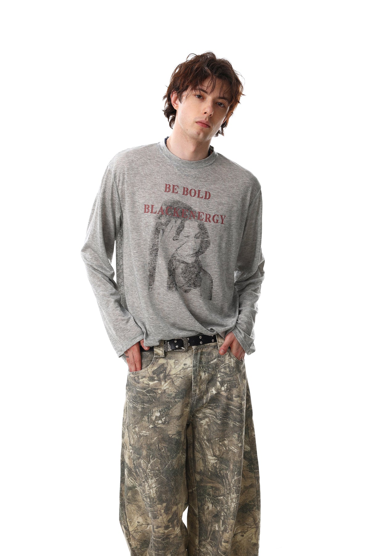Madxmarx “Be Bold” Portrait Graphic Long Sleeve Tee