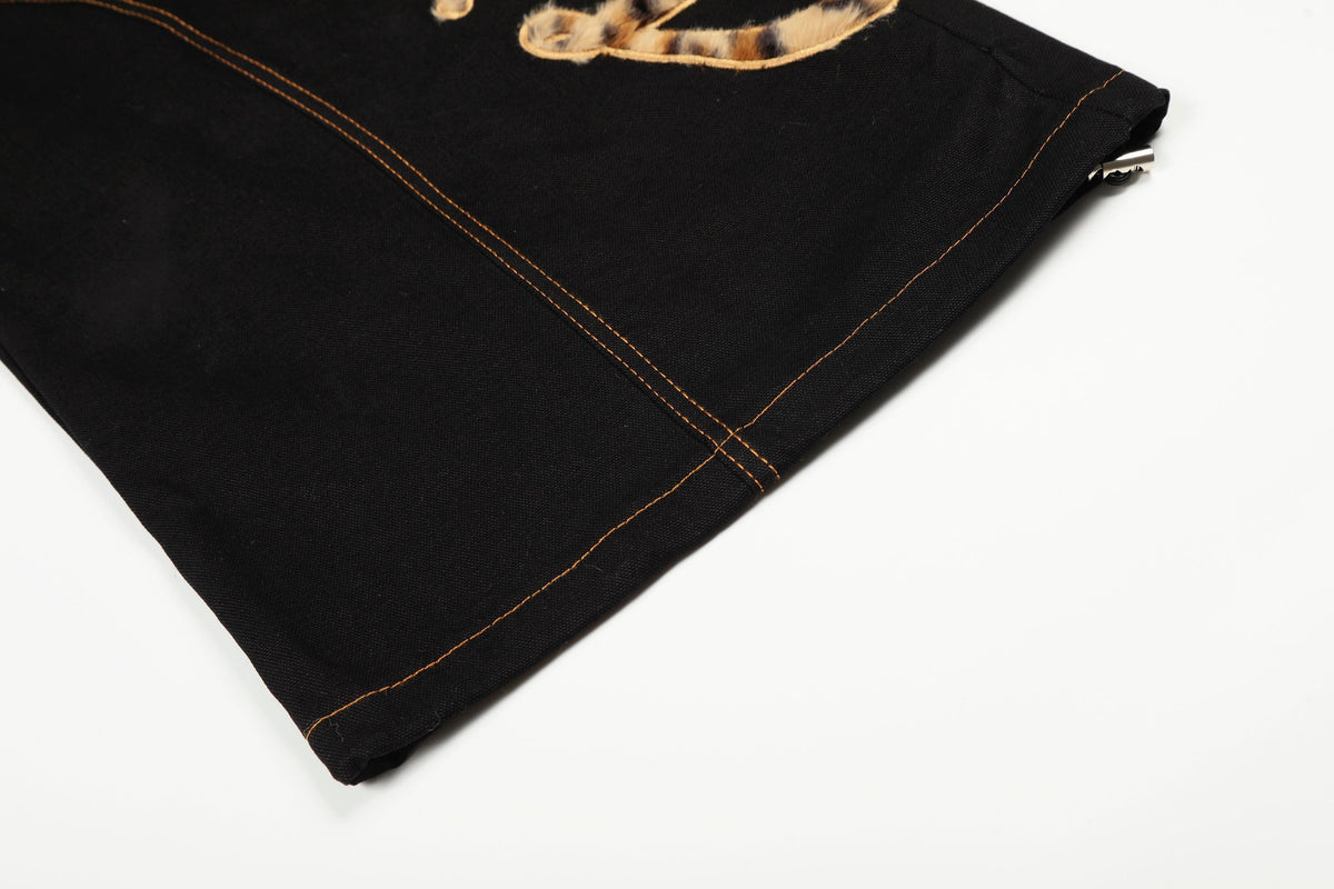 Pantalon large à patch léopard Madxmarx