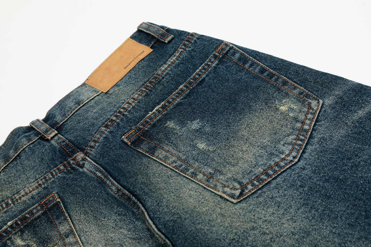 Madxmarx Vintage-Waschung Wide-Leg-Jeans