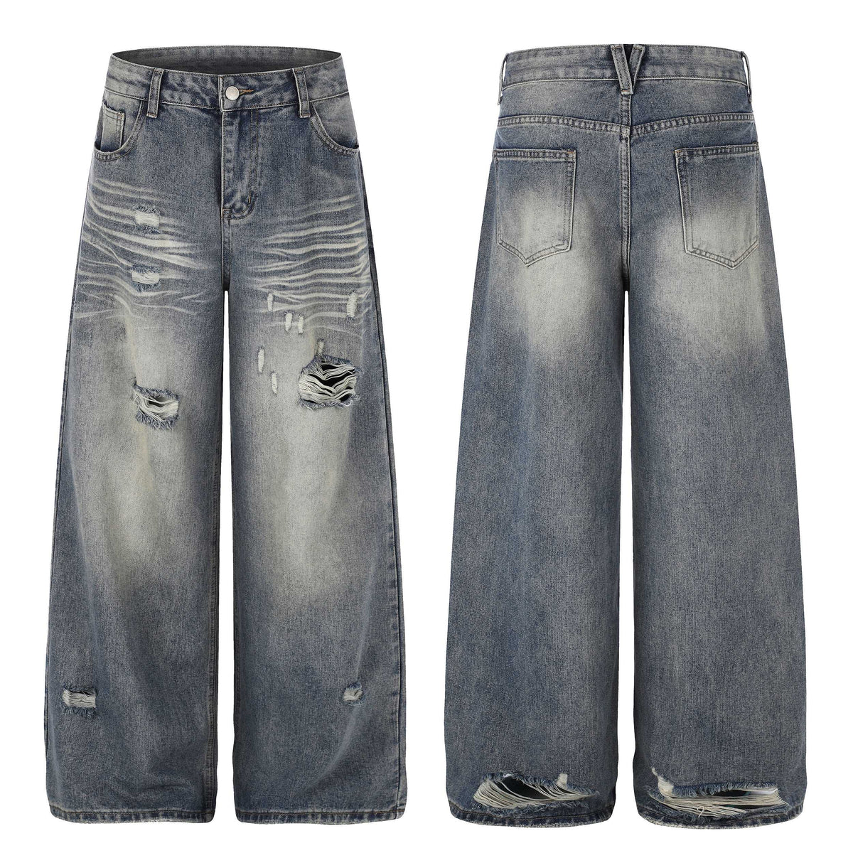 Madxmarx Distressed Wide-Leg Jeans