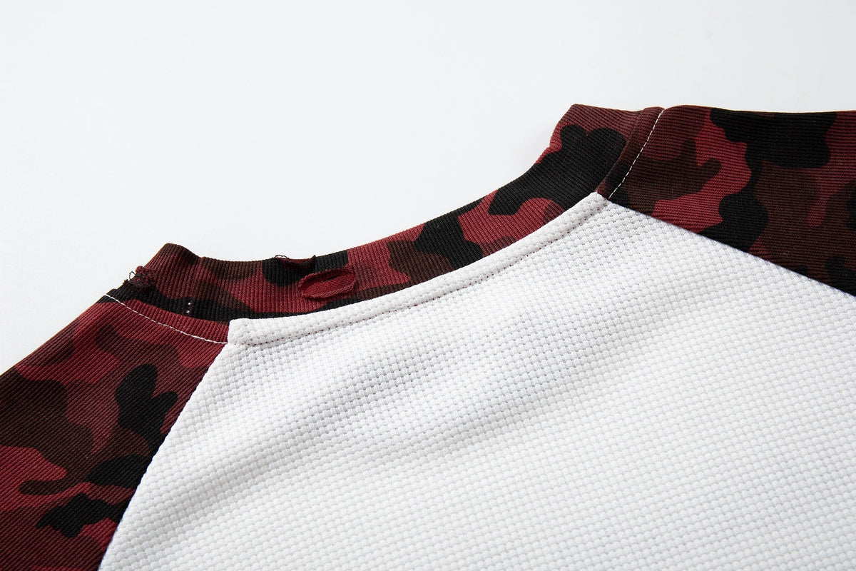 Madxmarx Camo Raglan Graphic Long Sleeve