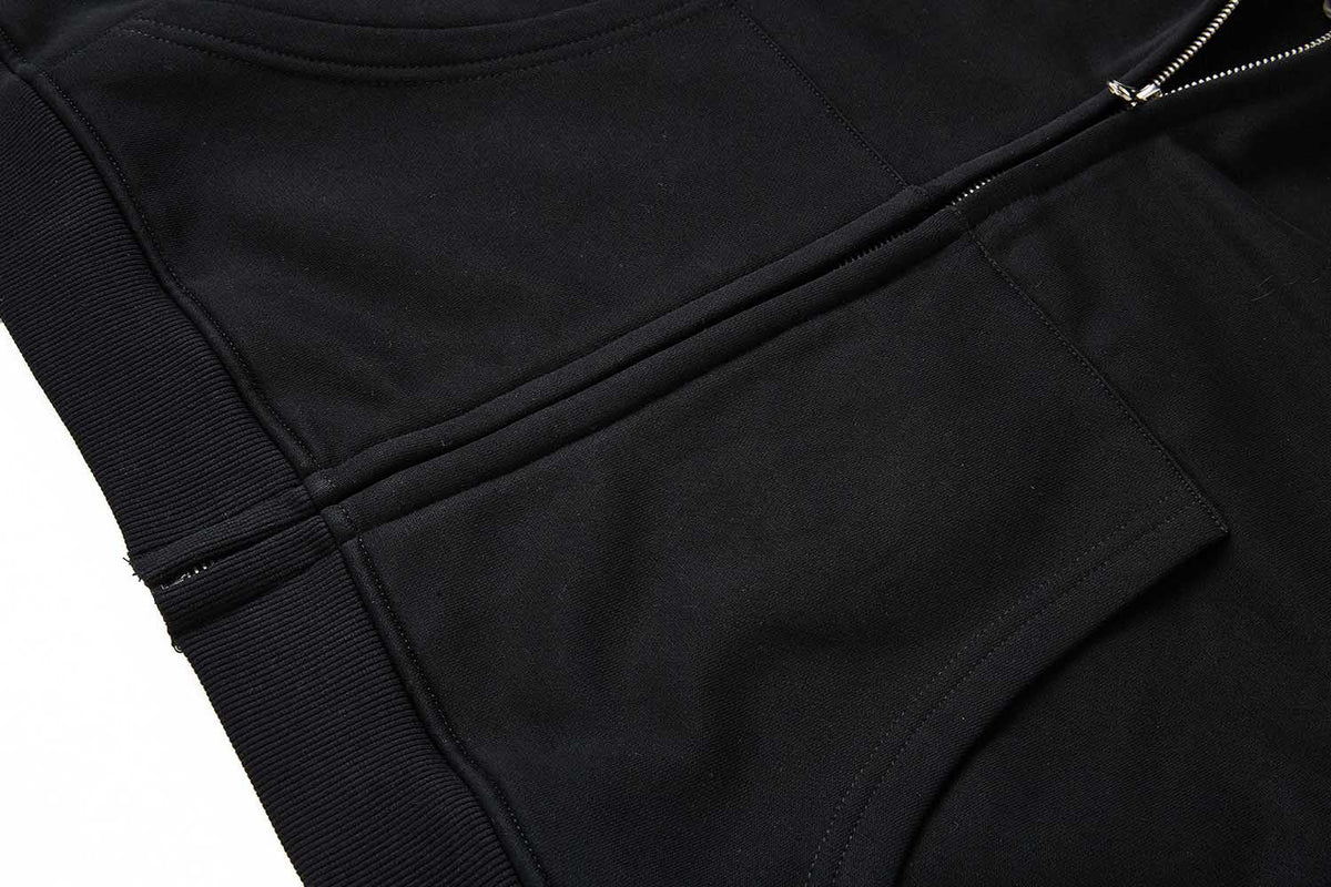 Madxmarx Faux Fur Hood Graphic Zip-Up Hoodie