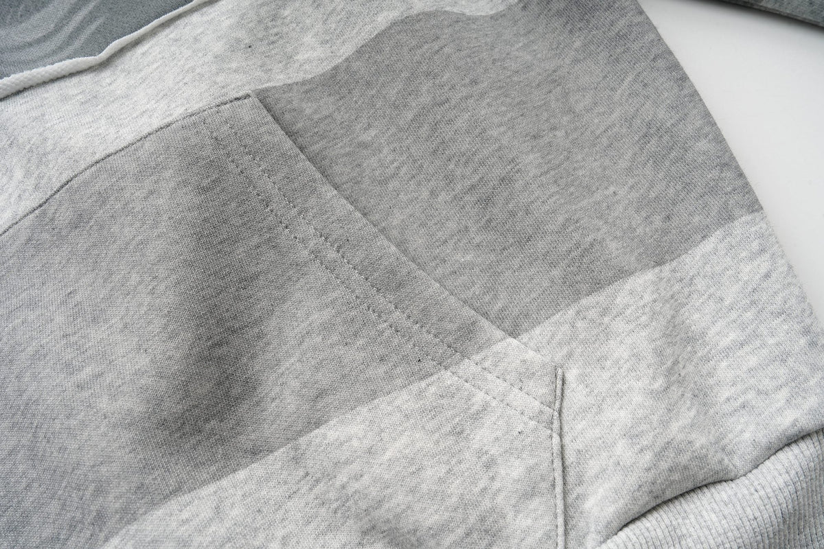 Madxmarx Striped Portrait Zip-Up Hoodie
