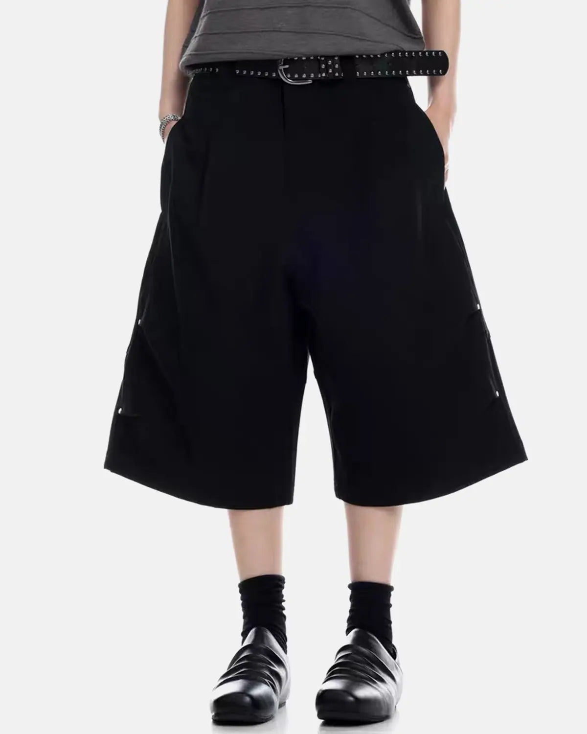 Pleated Cinch Back Tailored Shorts