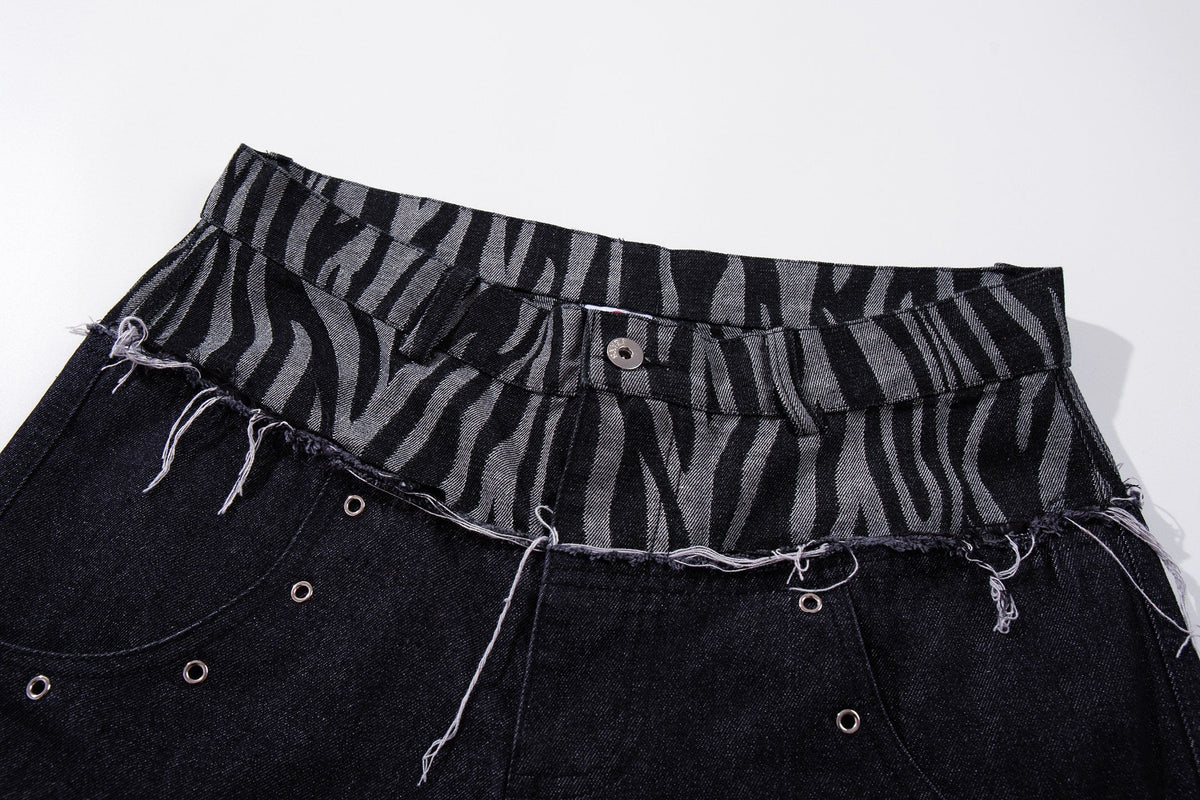 Madxmarx Layered Zebra Wide-Leg Jeans