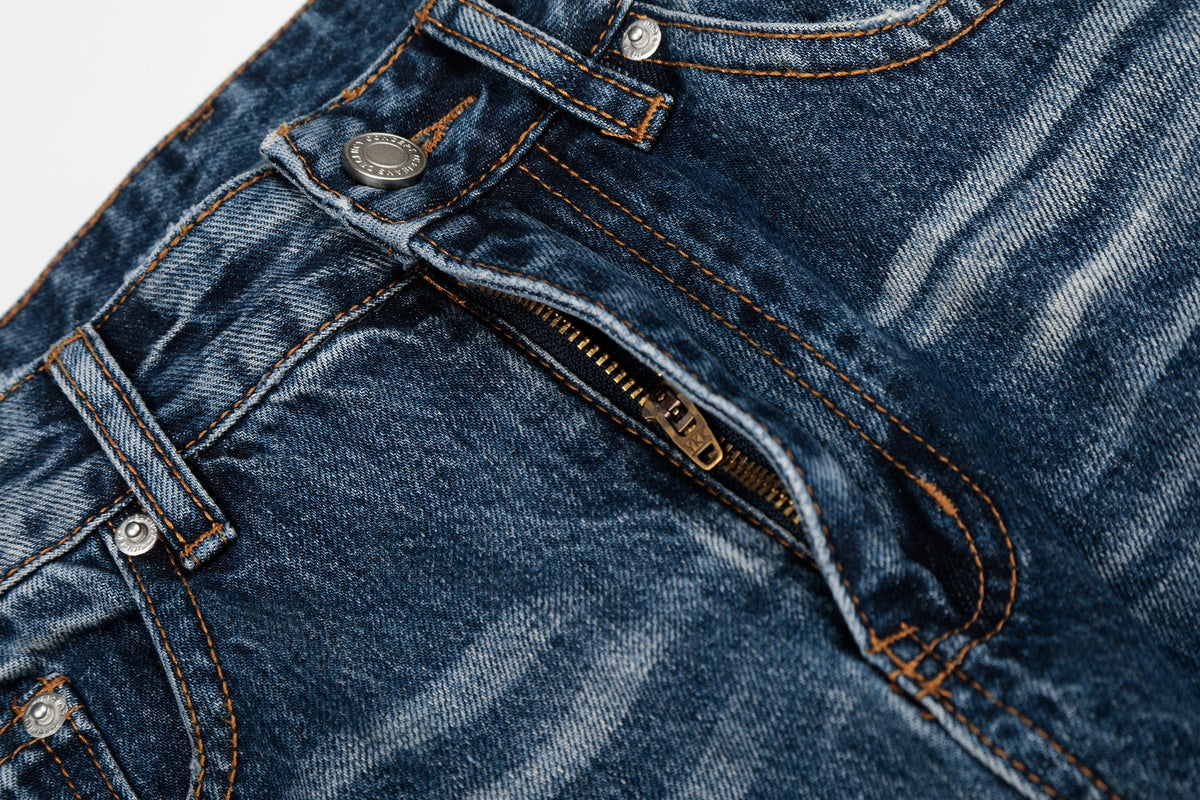 Madxmarx “Jeans de mezclilla con efecto desteñido vintage”
