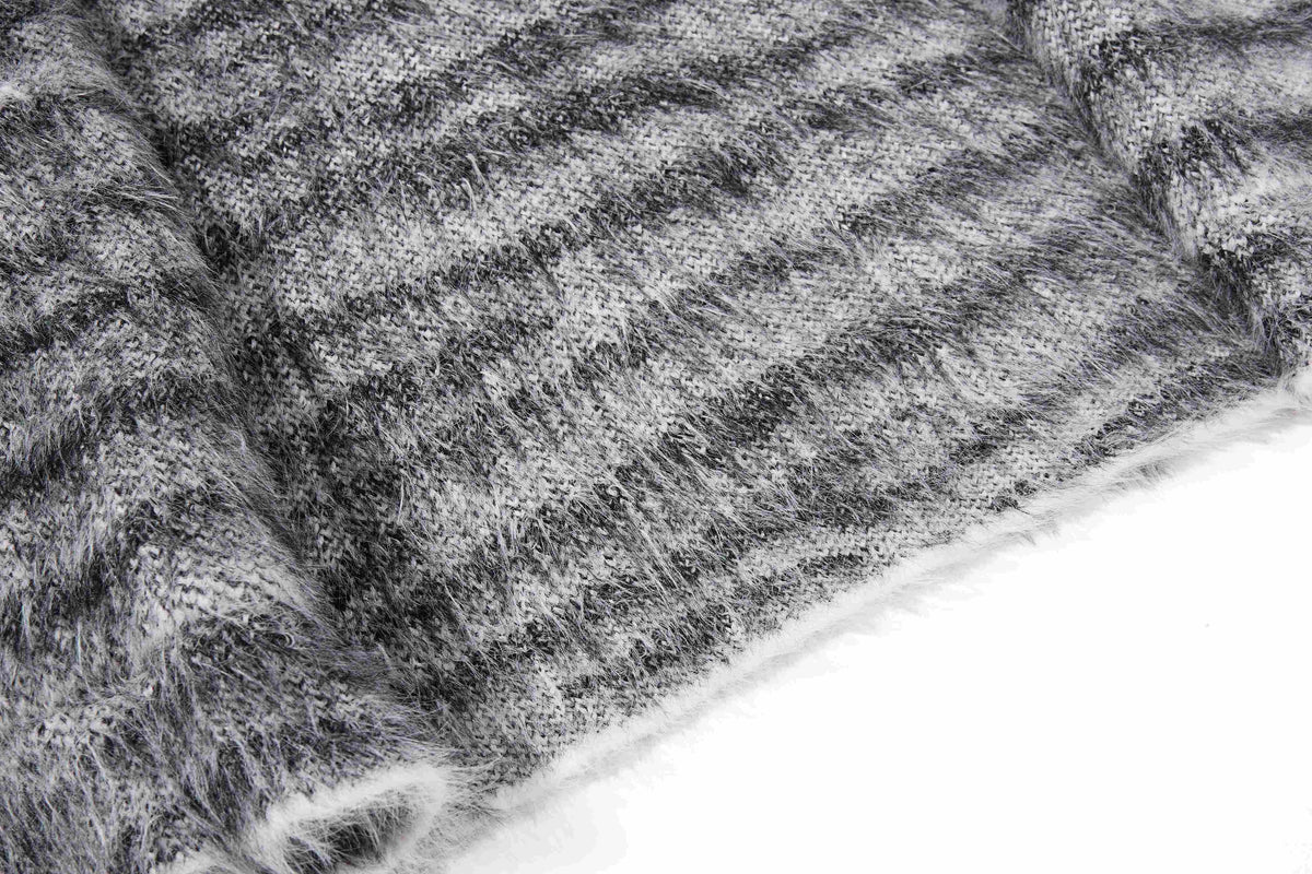 Madxmarx Fuzzy Zebra Graphic Zip-Up Sweater