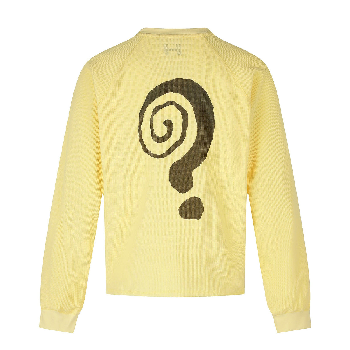 Madxmarx Abstract Letter Graphic Waffle Long Sleeve Tee