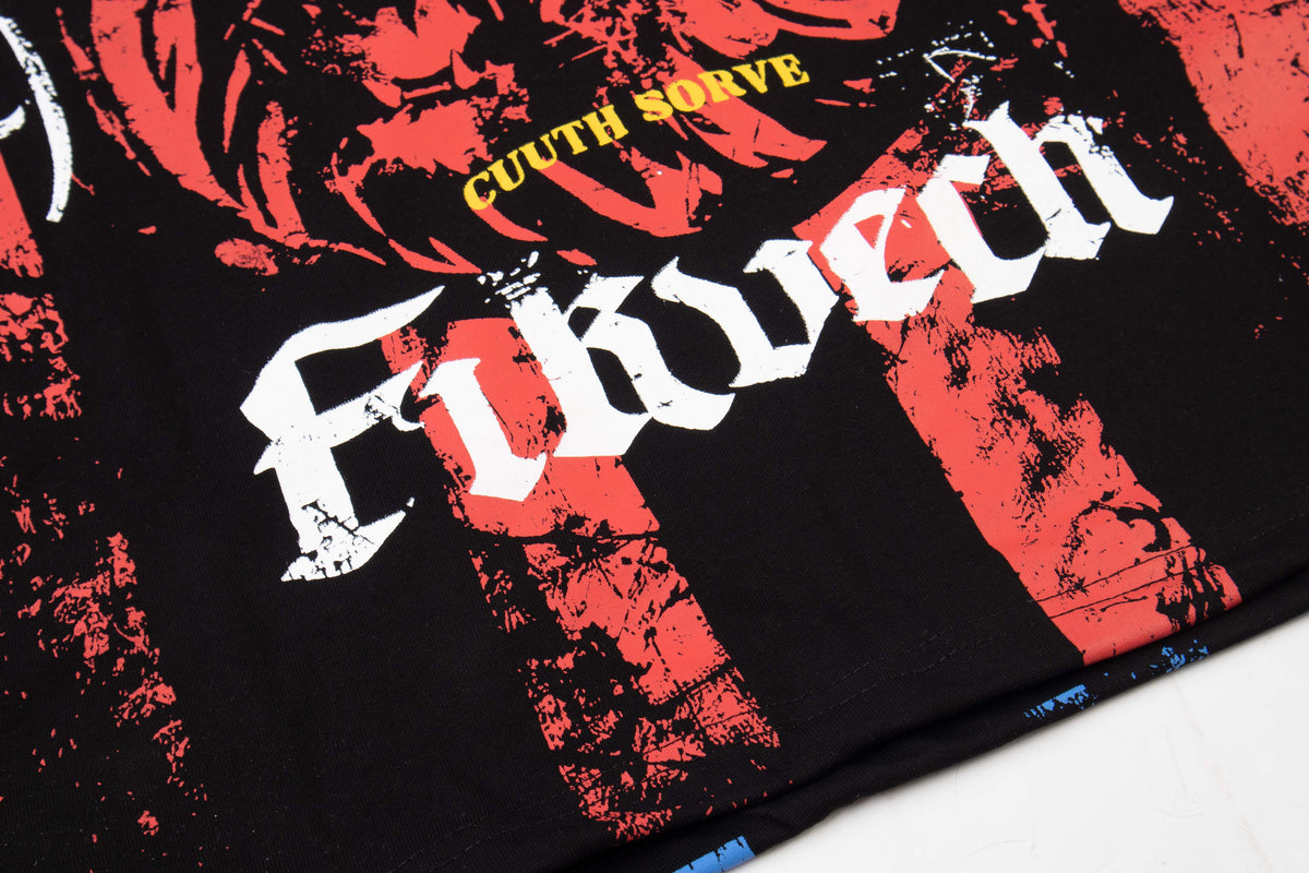 Madxmarx Layered Graphic Hooded Long Sleeve Tee