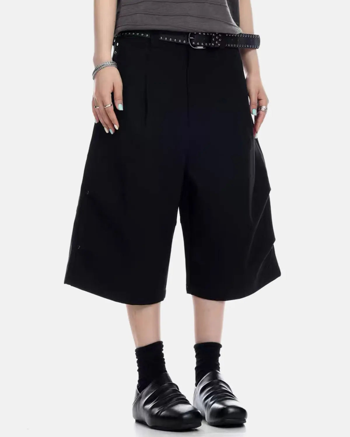 Pleated Cinch Back Tailored Shorts