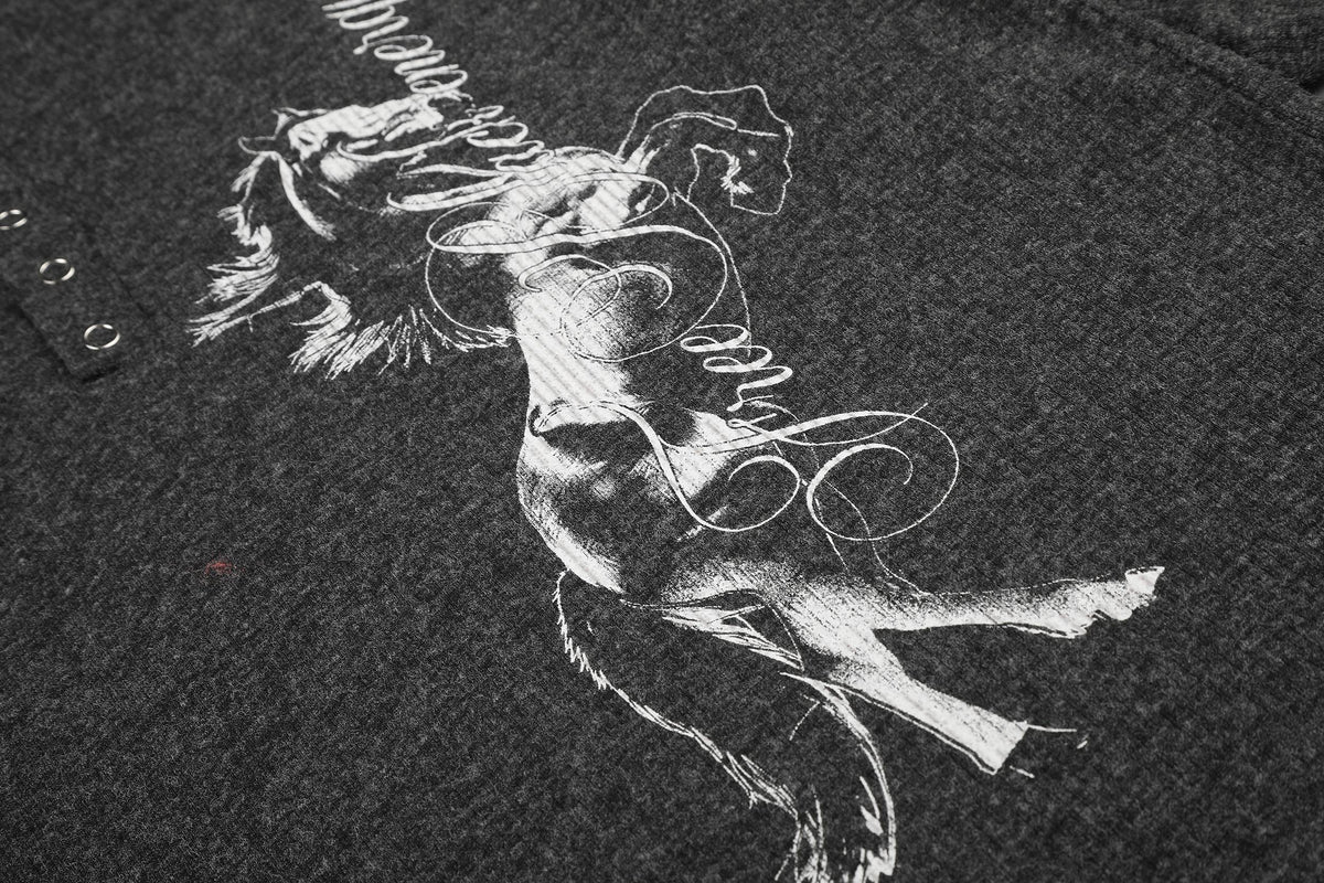 Madxmarx Vintage Horse Graphic Henley Long Sleeve