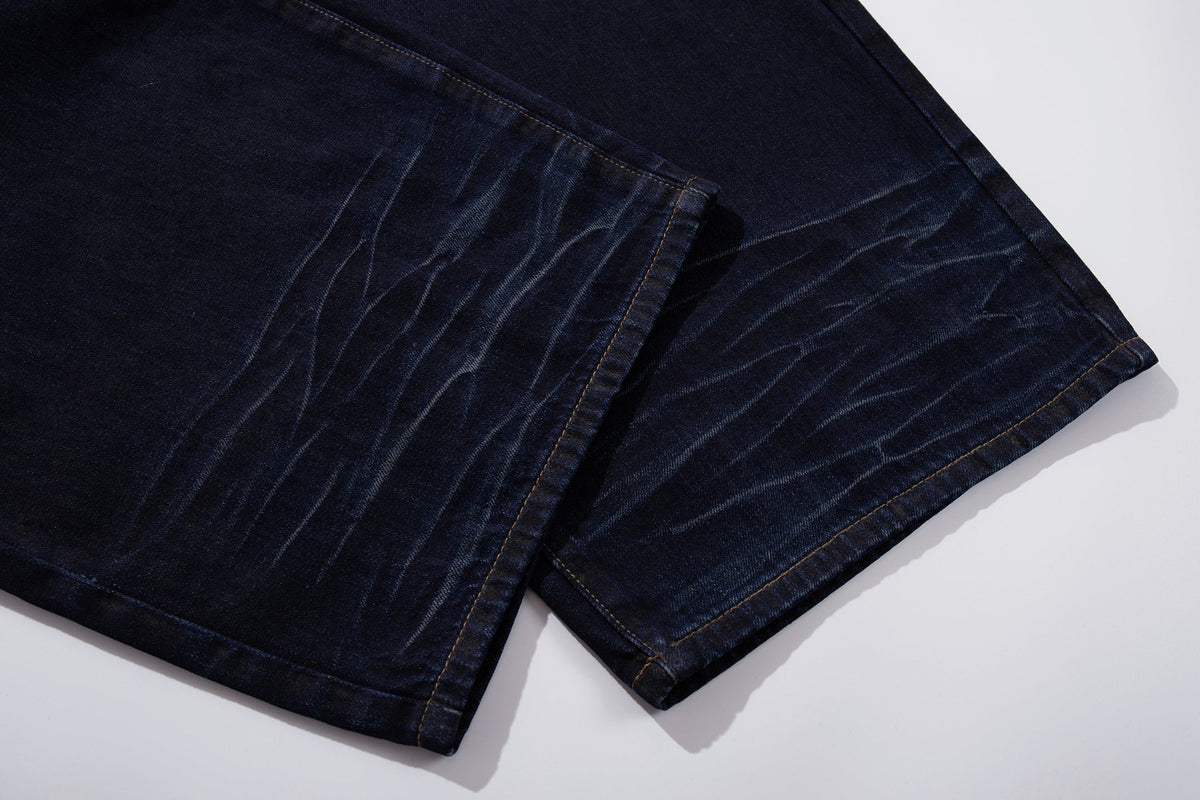 Madxmarx Leather-Patch Wide-Leg Denim