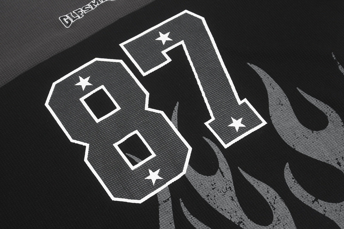 Madxmarx 87 Flame Graphic Long Sleeve Tee