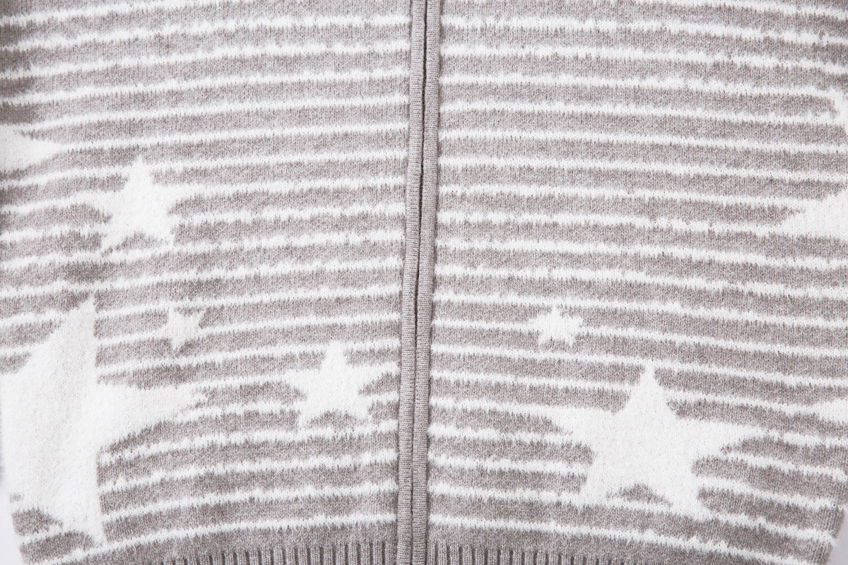 Madxmarx Star Knit Faux Fur Hoodie