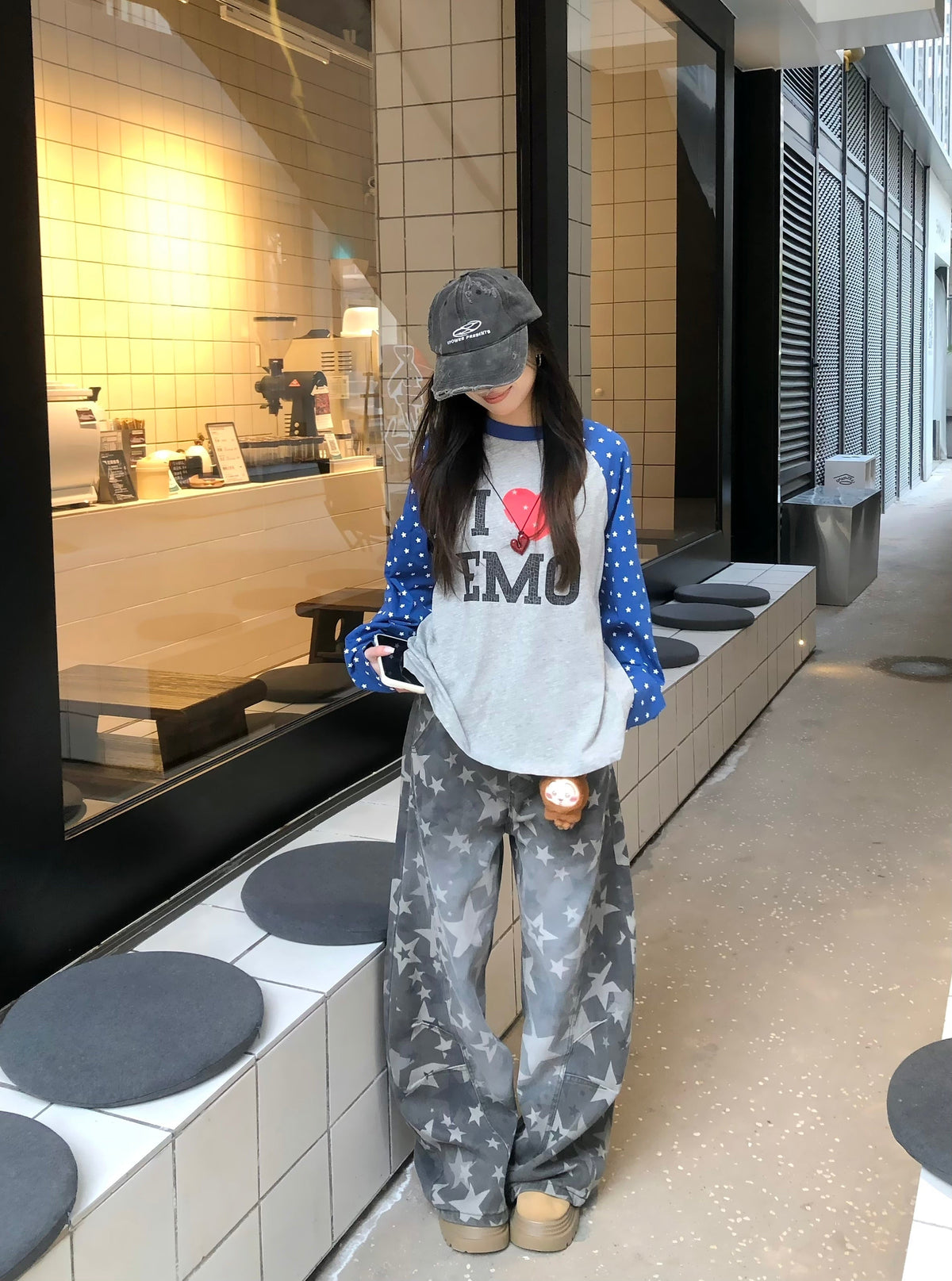 Madxmarx „I ♥ EMO“ Raglan-Langarmshirt