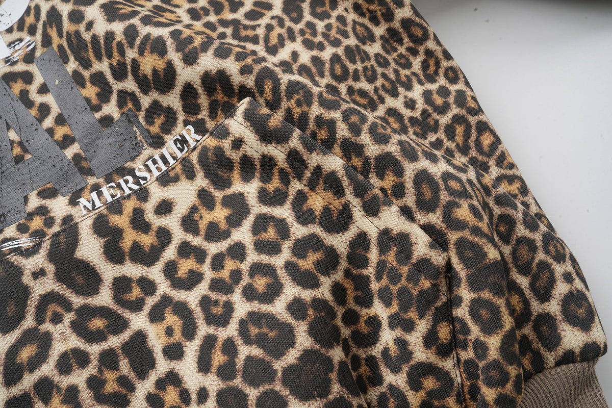 Madxmarx Leopard Graphic Zip-Up Hoodie